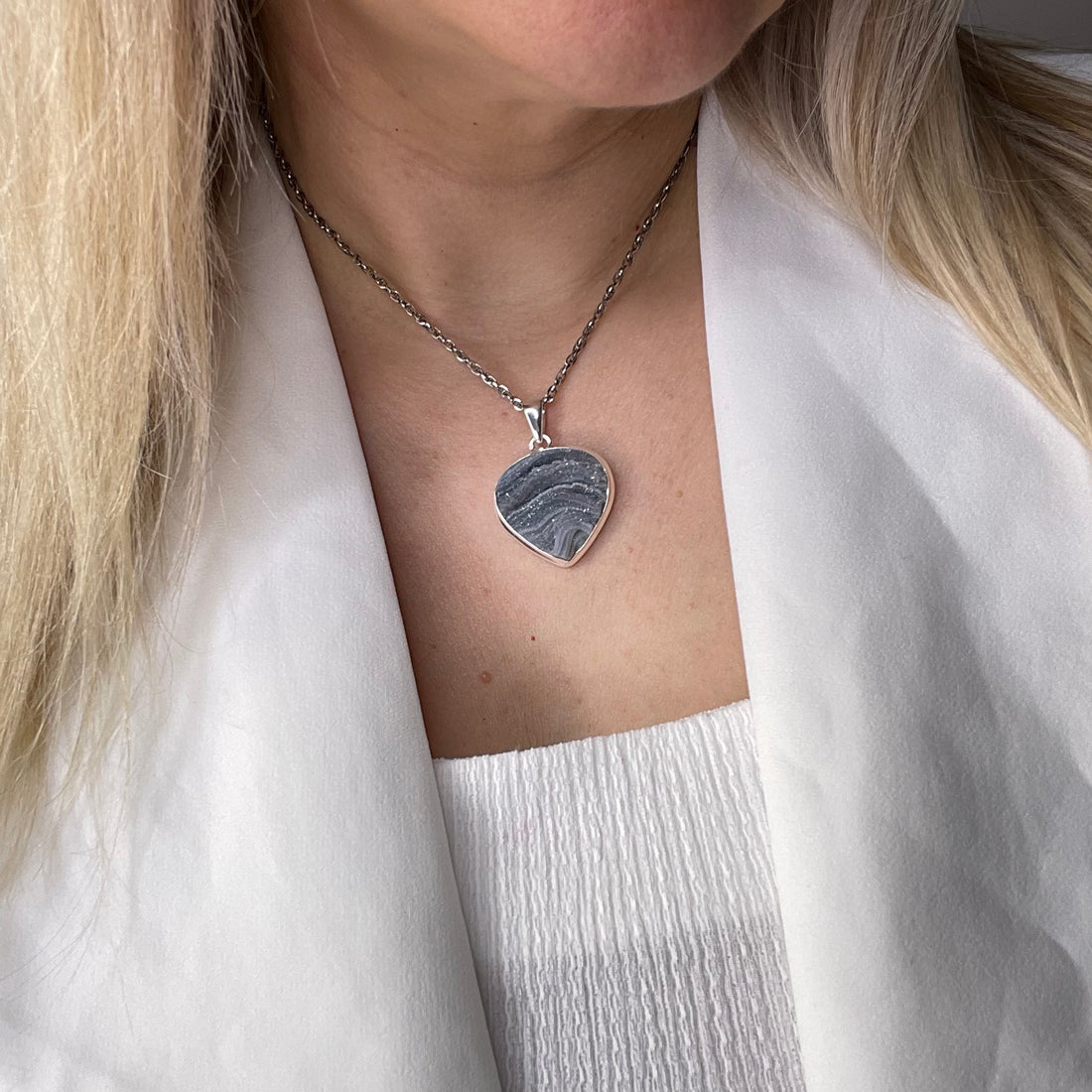 Ciondolo Desert Druzy Triangolare - Argento 925