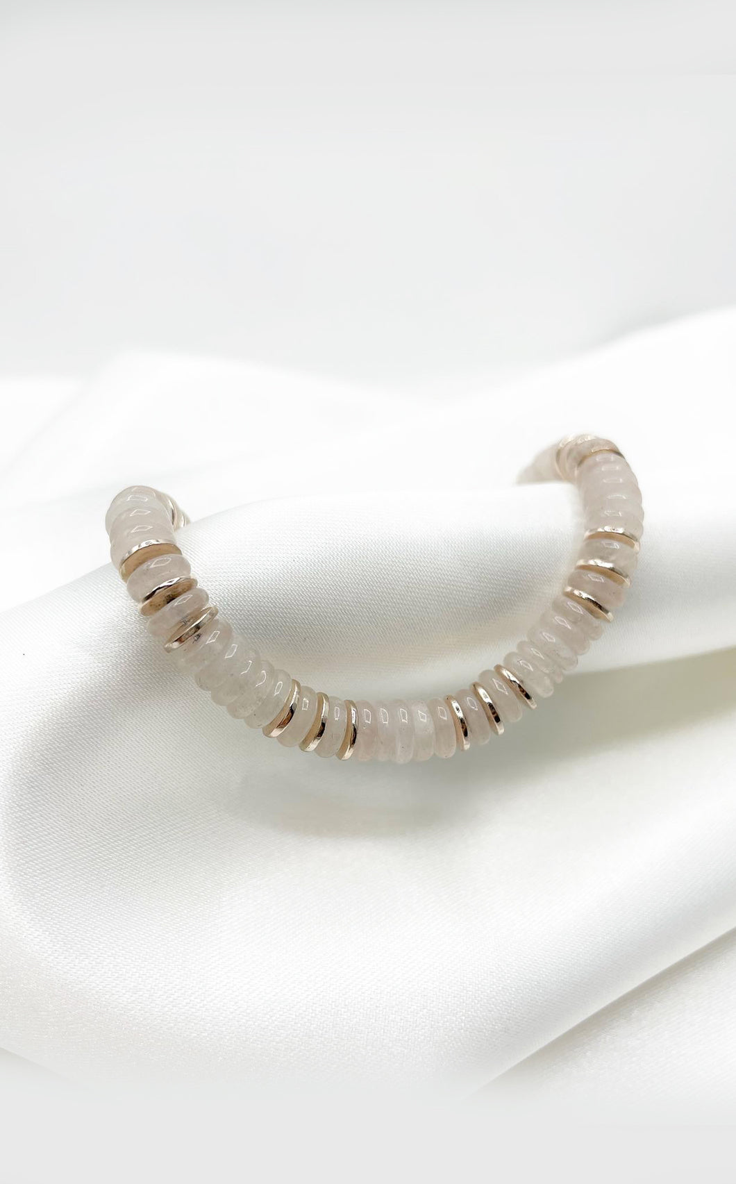 Bracciale Quarzo Rosa Rondelle