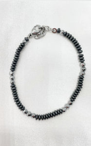 Braccialetto Ematite Rondelle Scuro