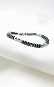 Braccialetto Ematite Rondelle Scuro