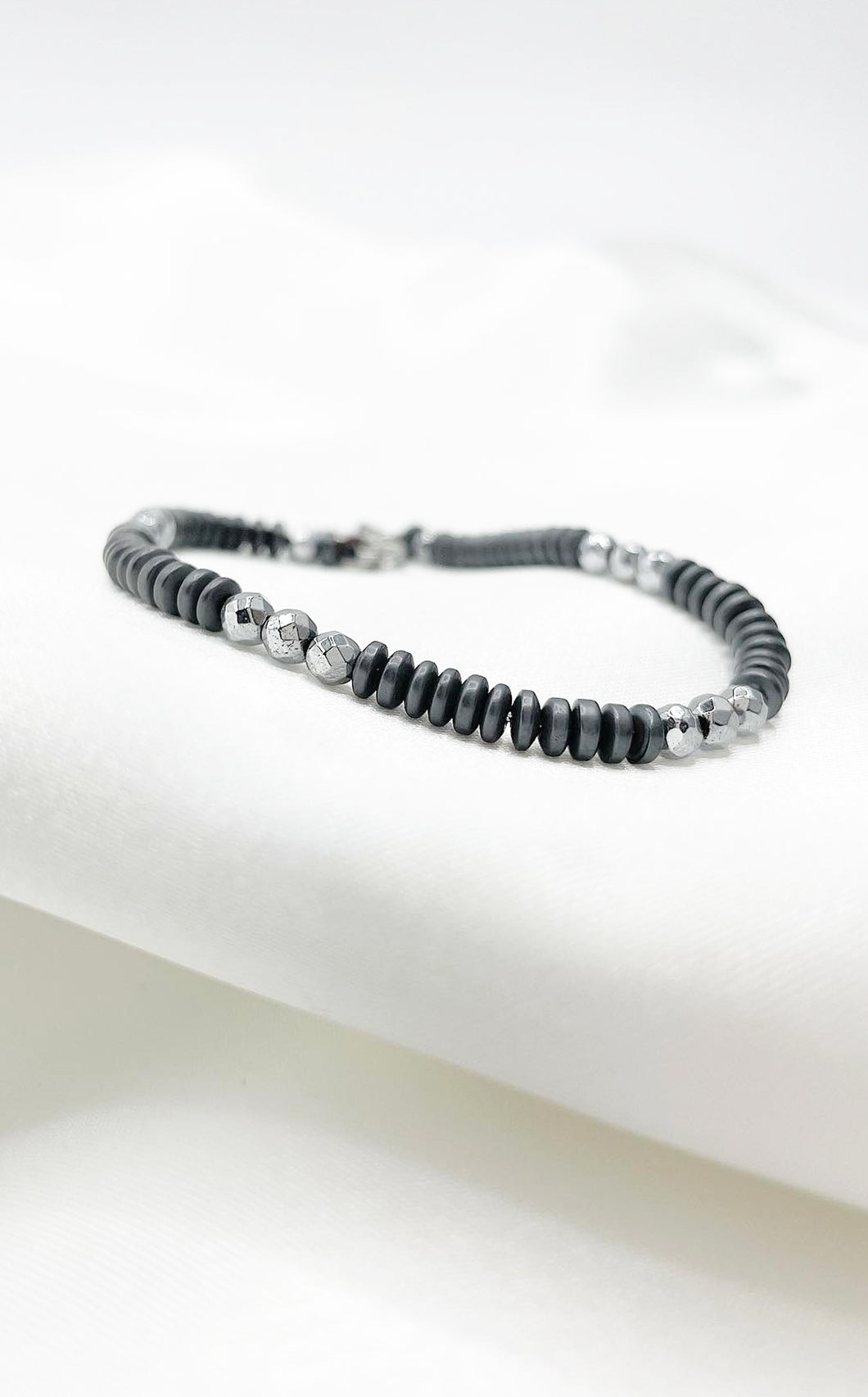 Braccialetto Ematite Rondelle Scuro