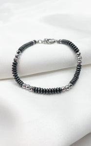 Braccialetto Ematite Rondelle Scuro