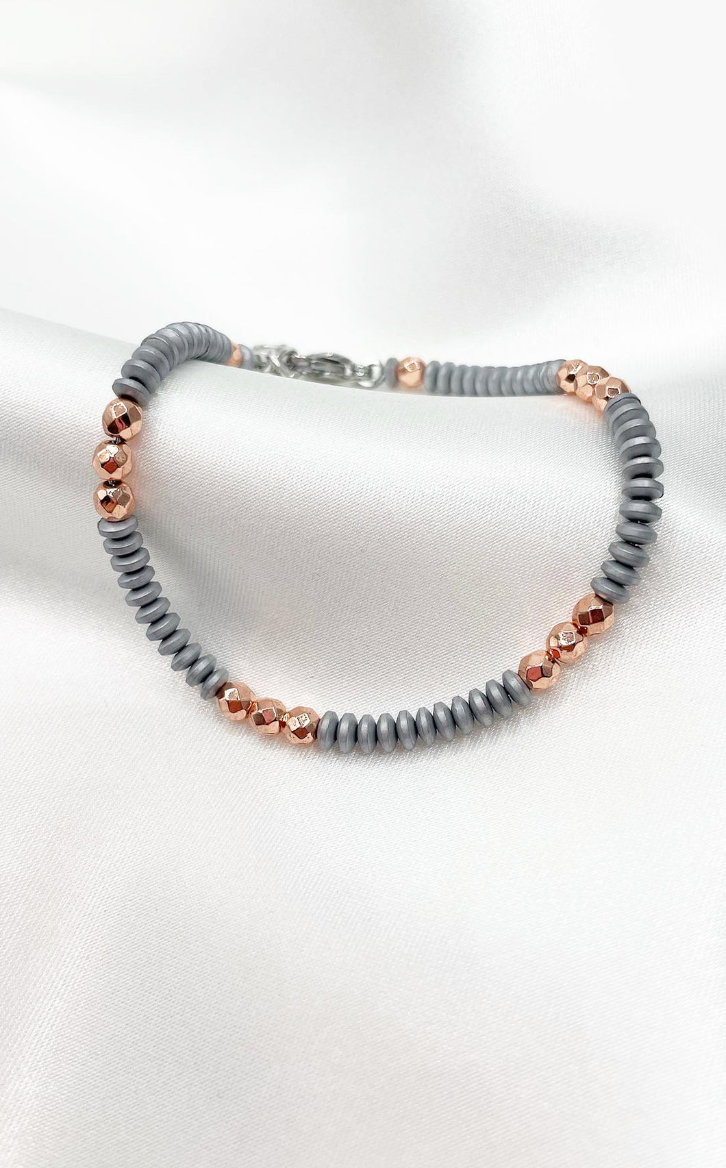 Bracciale Ematite Rondelle Rose Gold