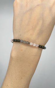 Bracciale dell'Abbondanza (Pirite, Labradorite, Quarzo Rosa)