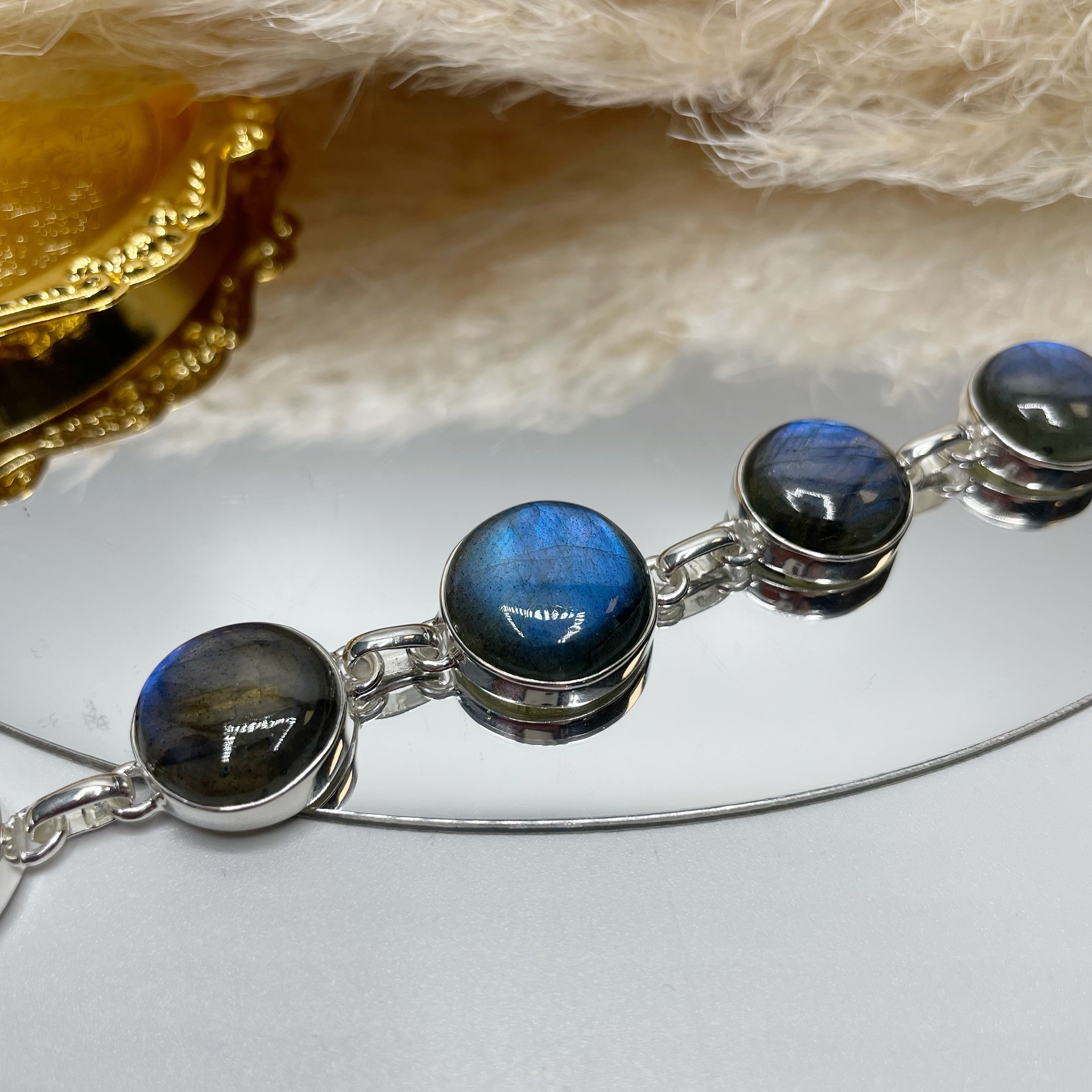 Bracciale Labradorite e Argento 925 - tondo