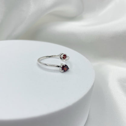 Anello Intreccio Granato e Argento 925