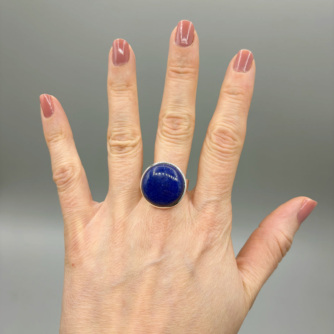 Anello Lapislazzuli Tondo - Argento 925
