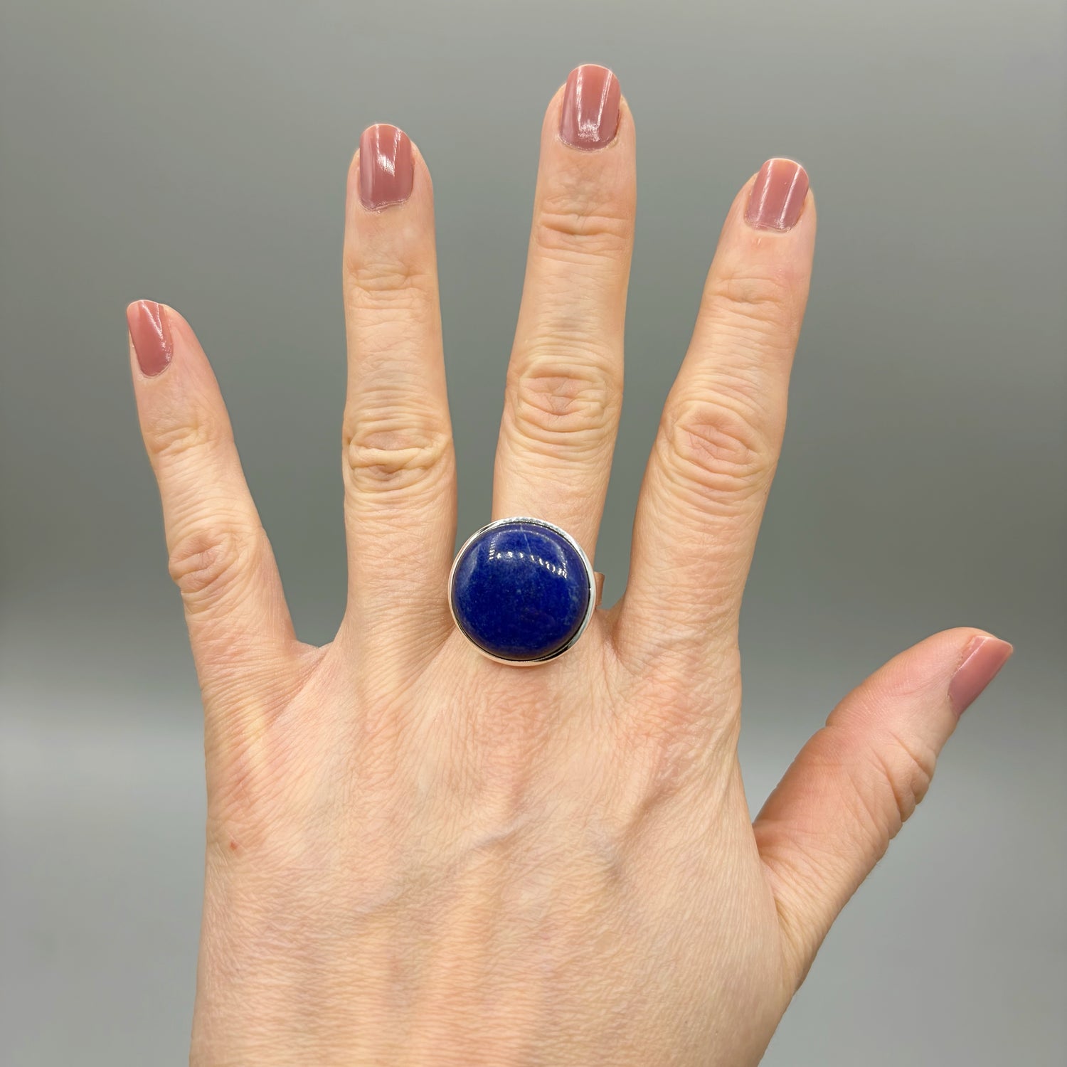 Anello Lapislazzuli Tondo - Argento 925