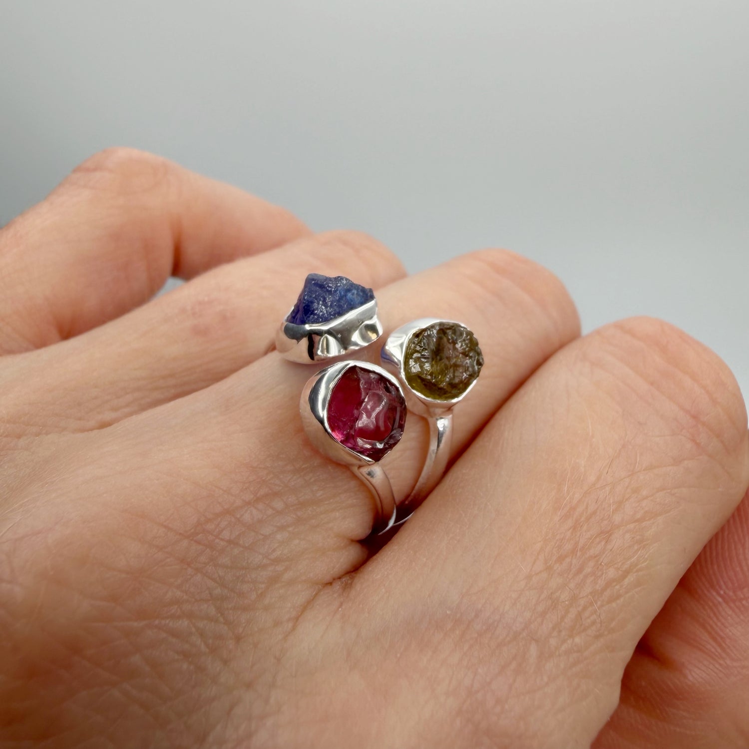 Anello Tanzanite e Tormalina Policroma - Argento 925