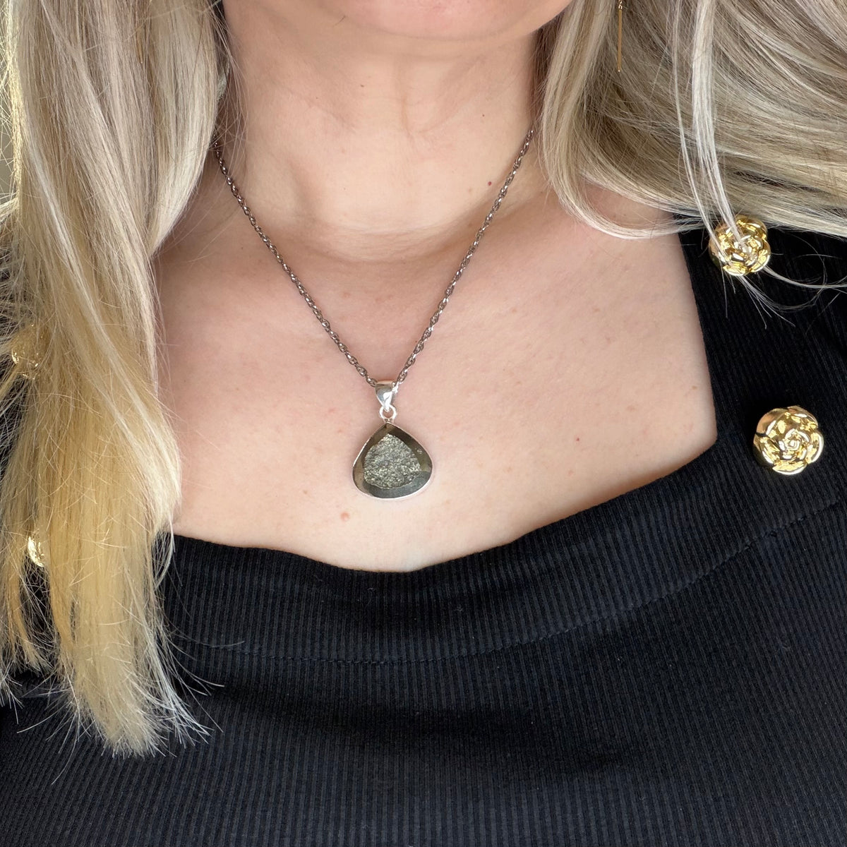 Ciondolo Pirite Grezza - Argento 925