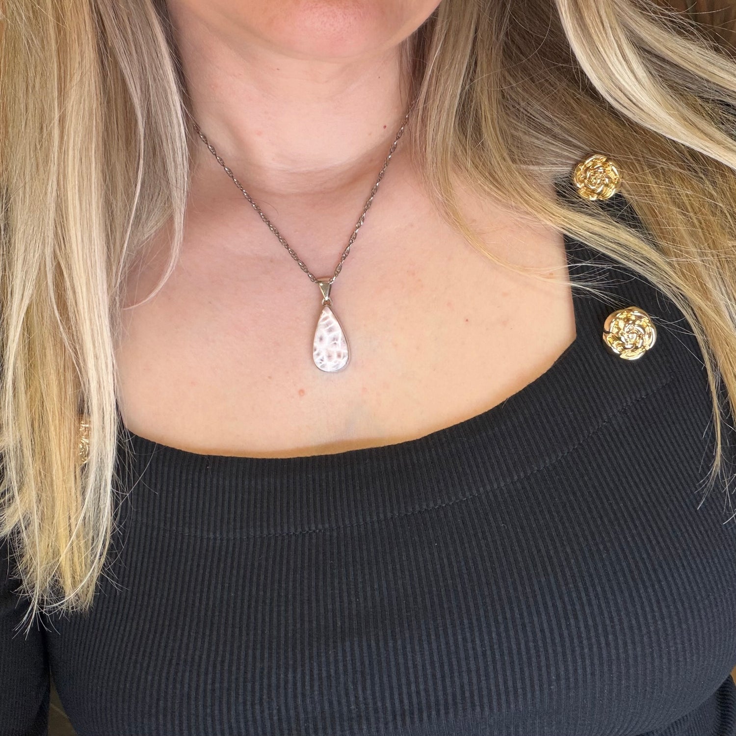 Ciondolo Natriolite e Argento 925 - a Goccia