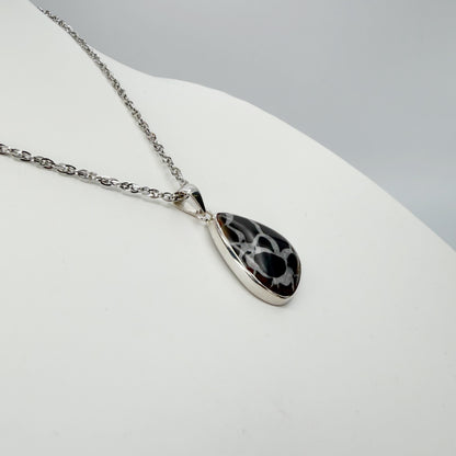 Ciondolo Septaria Nera Argento 925