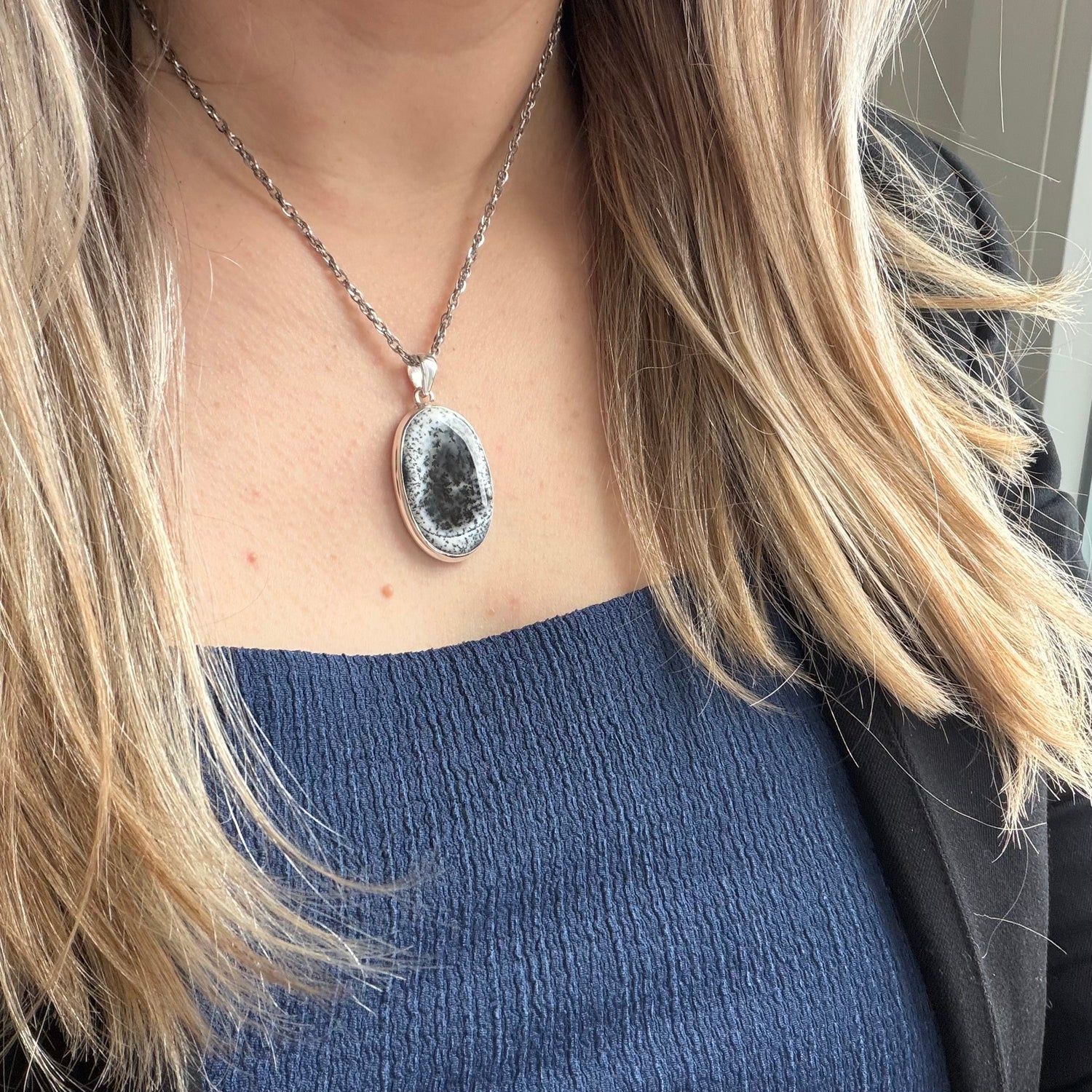 Ciondolo Opale Dendritico e Argento 925