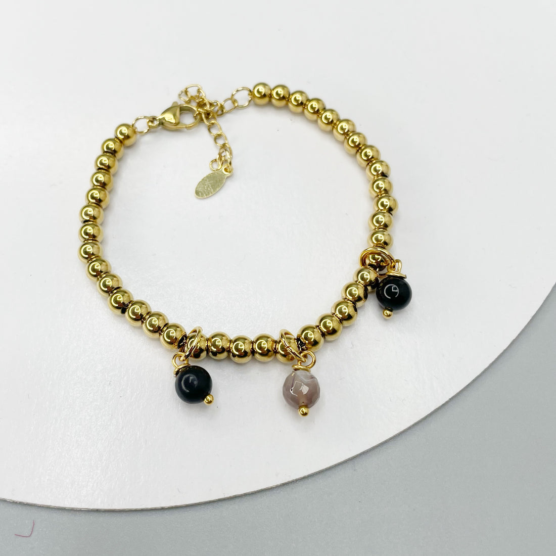 Bracciale Cerchio Protettivo Gold Small - Occhio di Shiva, Ossidiana, Shungite