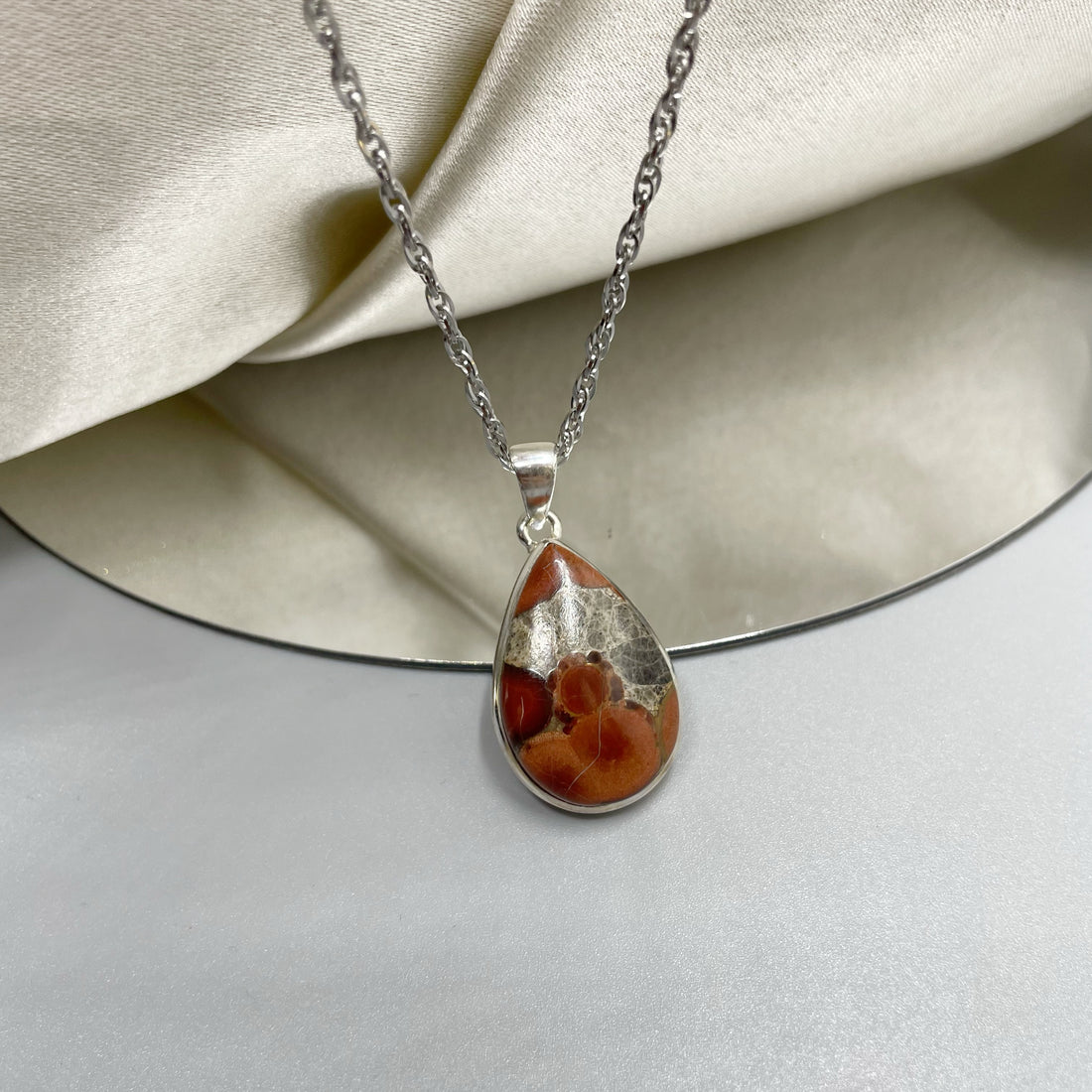 Ciondolo Ossidiana Peanut a Goccia - Argento 925