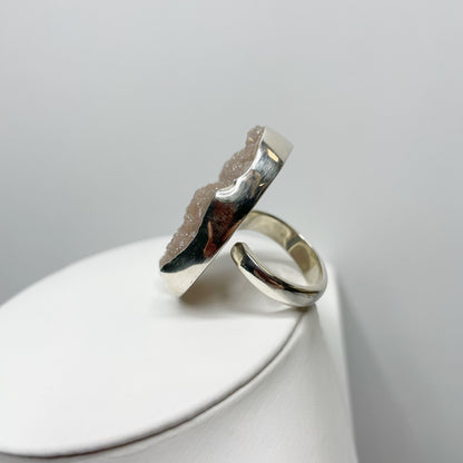 Anello Drusa di Ametista Rosa e Argento 925