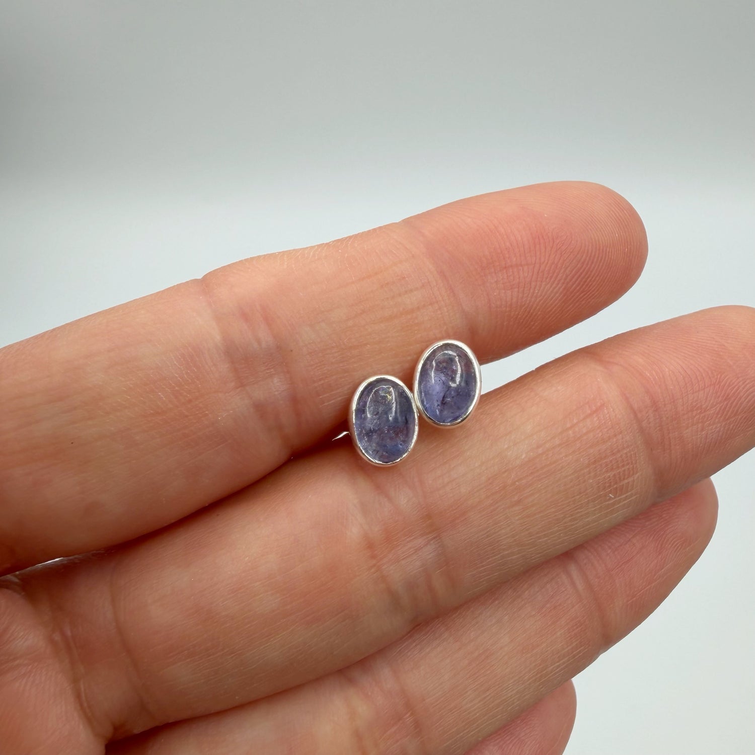 Orecchini a lobo Tanzanite - Argento 925 - Ovale
