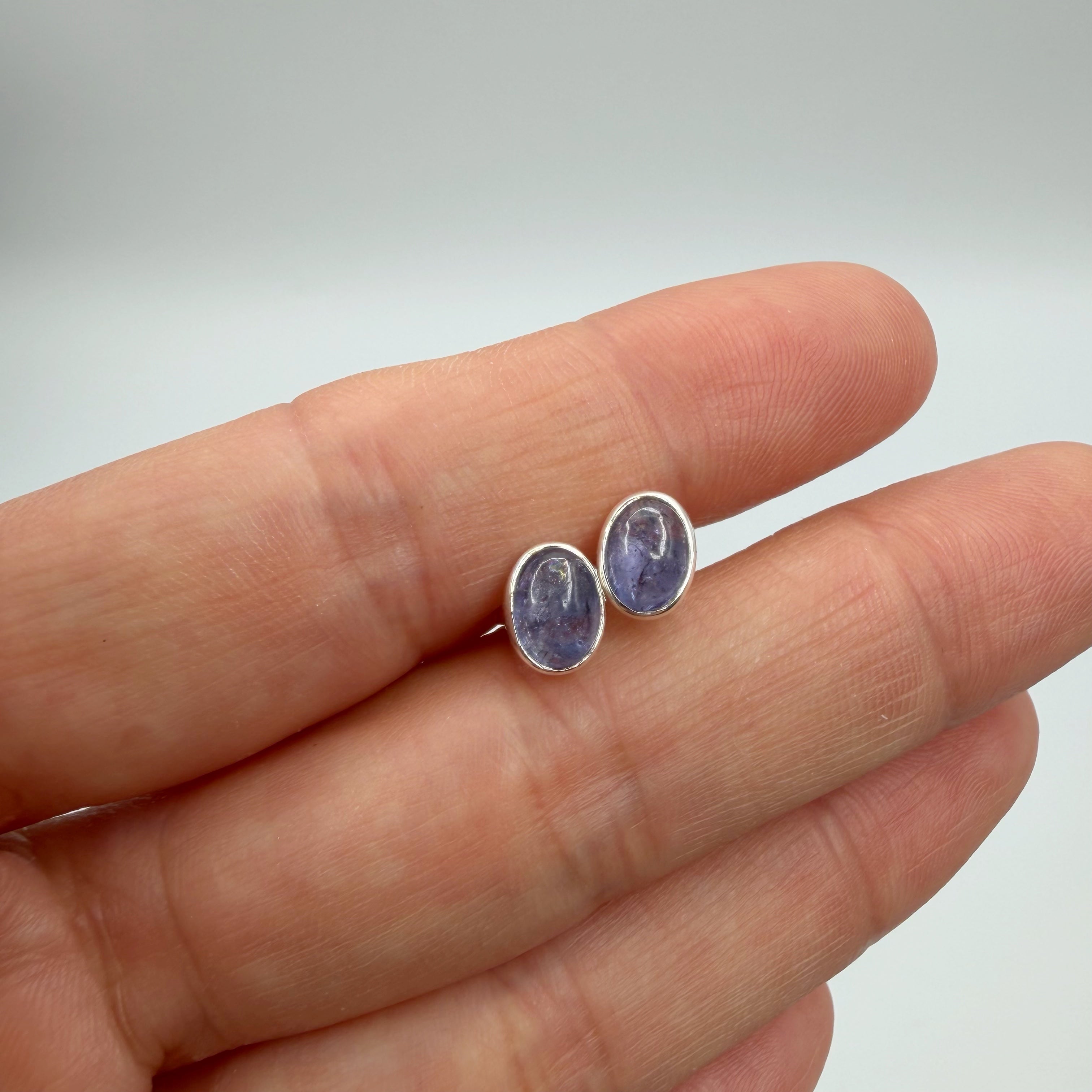 Orecchini a lobo Tanzanite - Argento 925 - Ovale