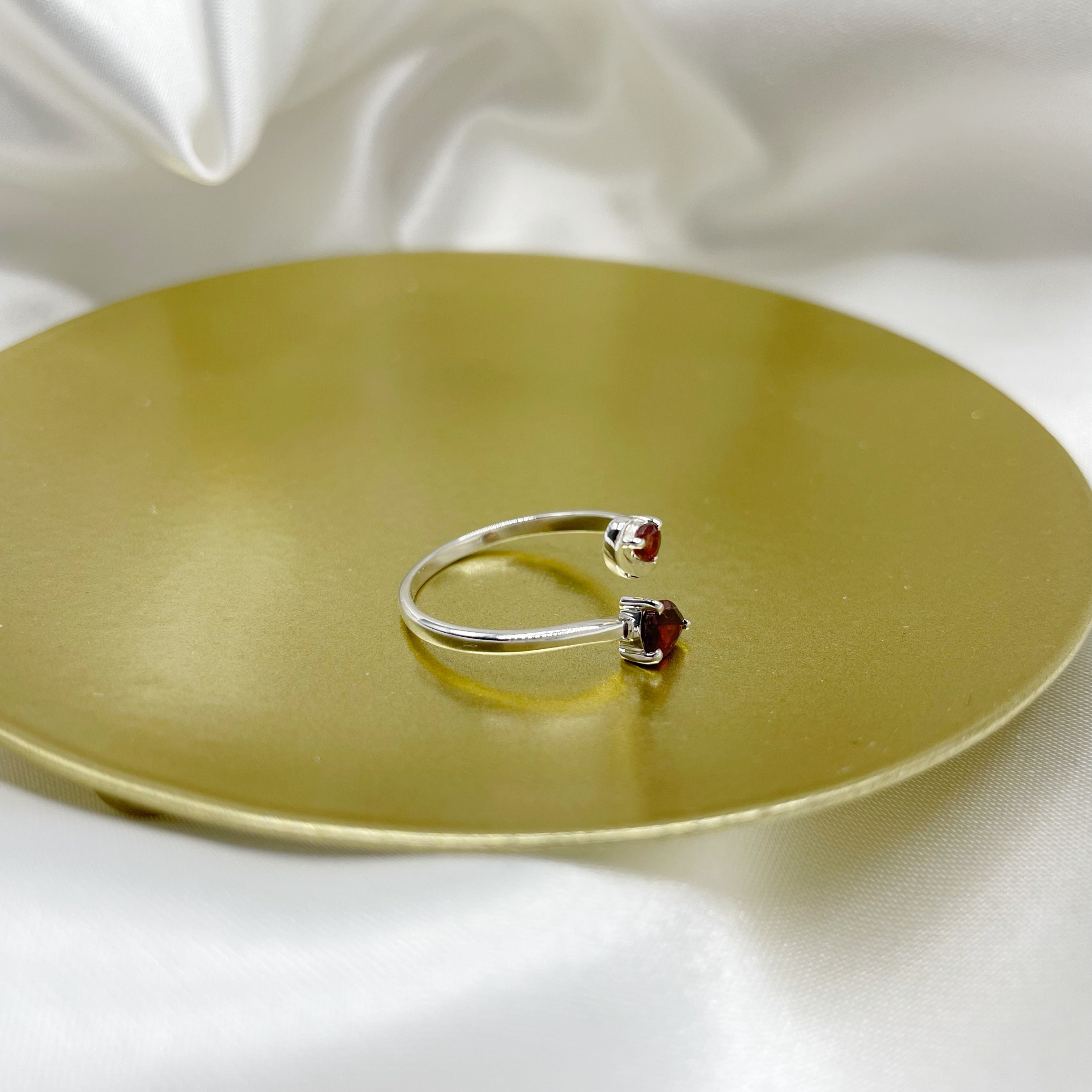 Anello Intreccio Granato e Argento 925