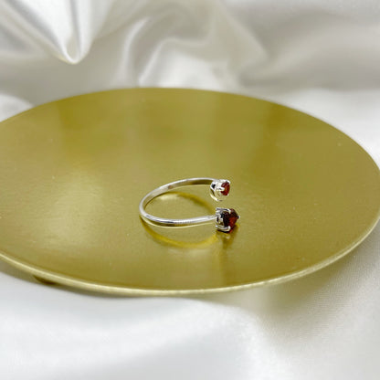 Anello Intreccio Granato e Argento 925