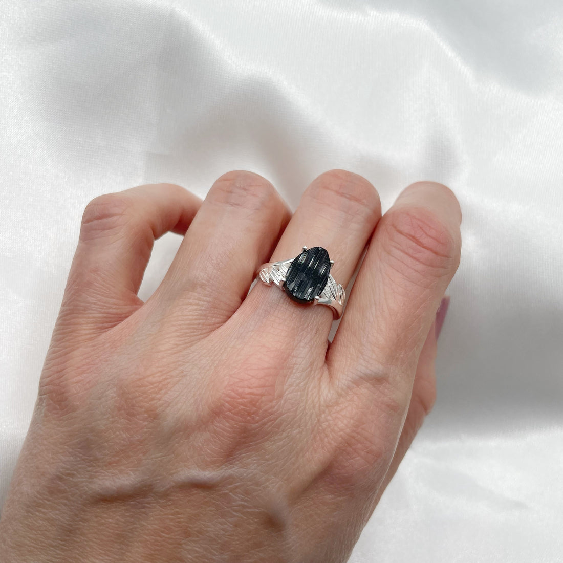 Anello Tormalina Grezza - Argento 925