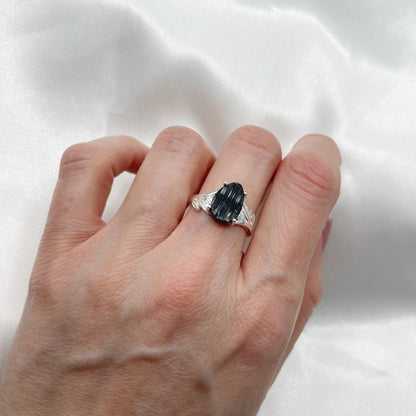 Anello Tormalina Grezza - Argento 925