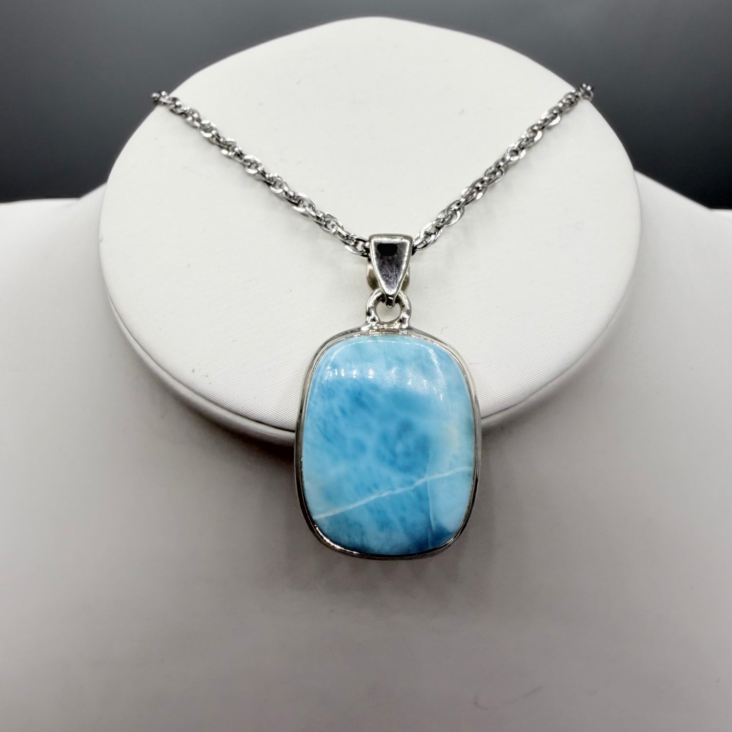 Ciondolo Larimar Argento 925 - Rettangolare