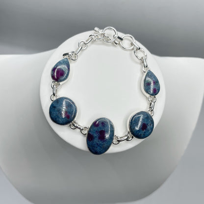 Bracciale Rubino in Cianite - Argento 925 - Ovale