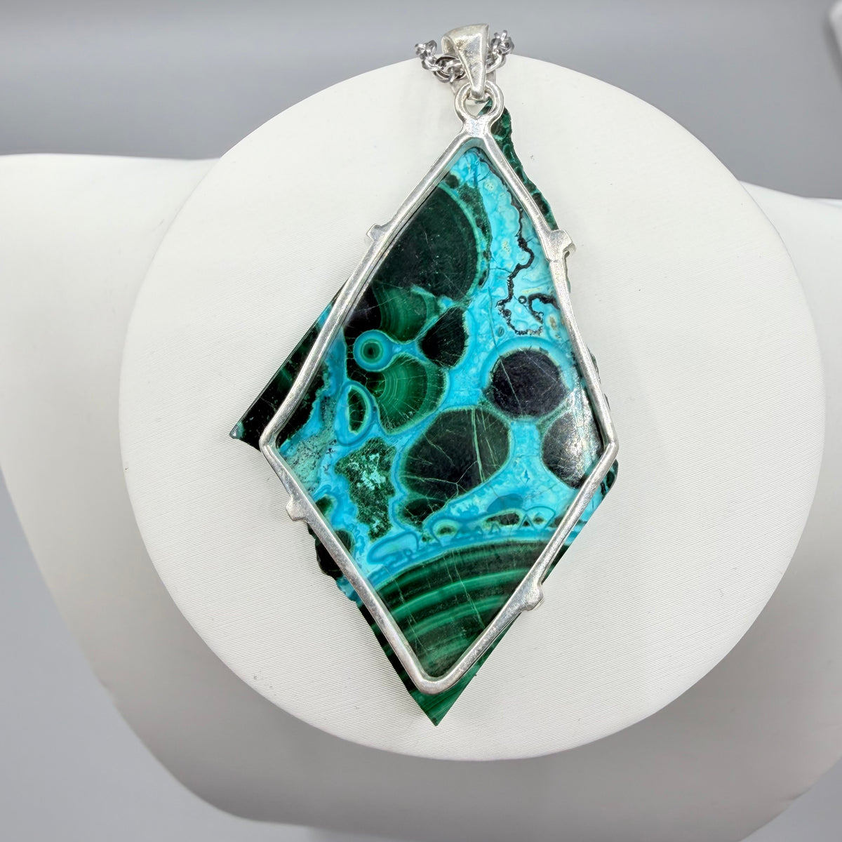 Ciondolo Malachite e Crisocolla Argento 925