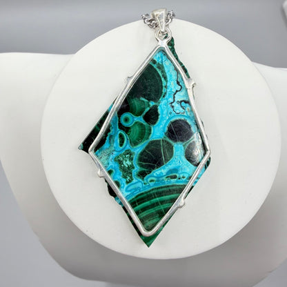 Ciondolo Malachite e Crisocolla Argento 925