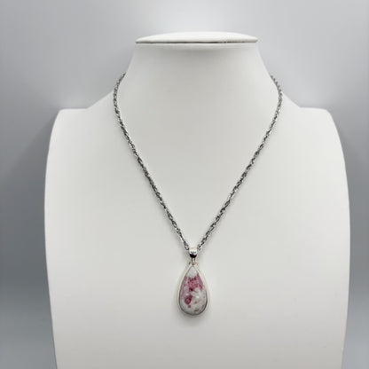 Ciondolo Tormalina Rosa e Argento 925 - A Goccia