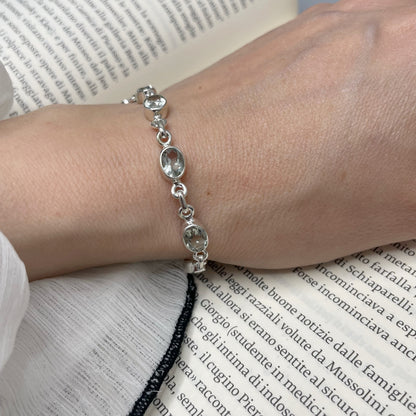 Bracciale Ametista Verde e Argento 925