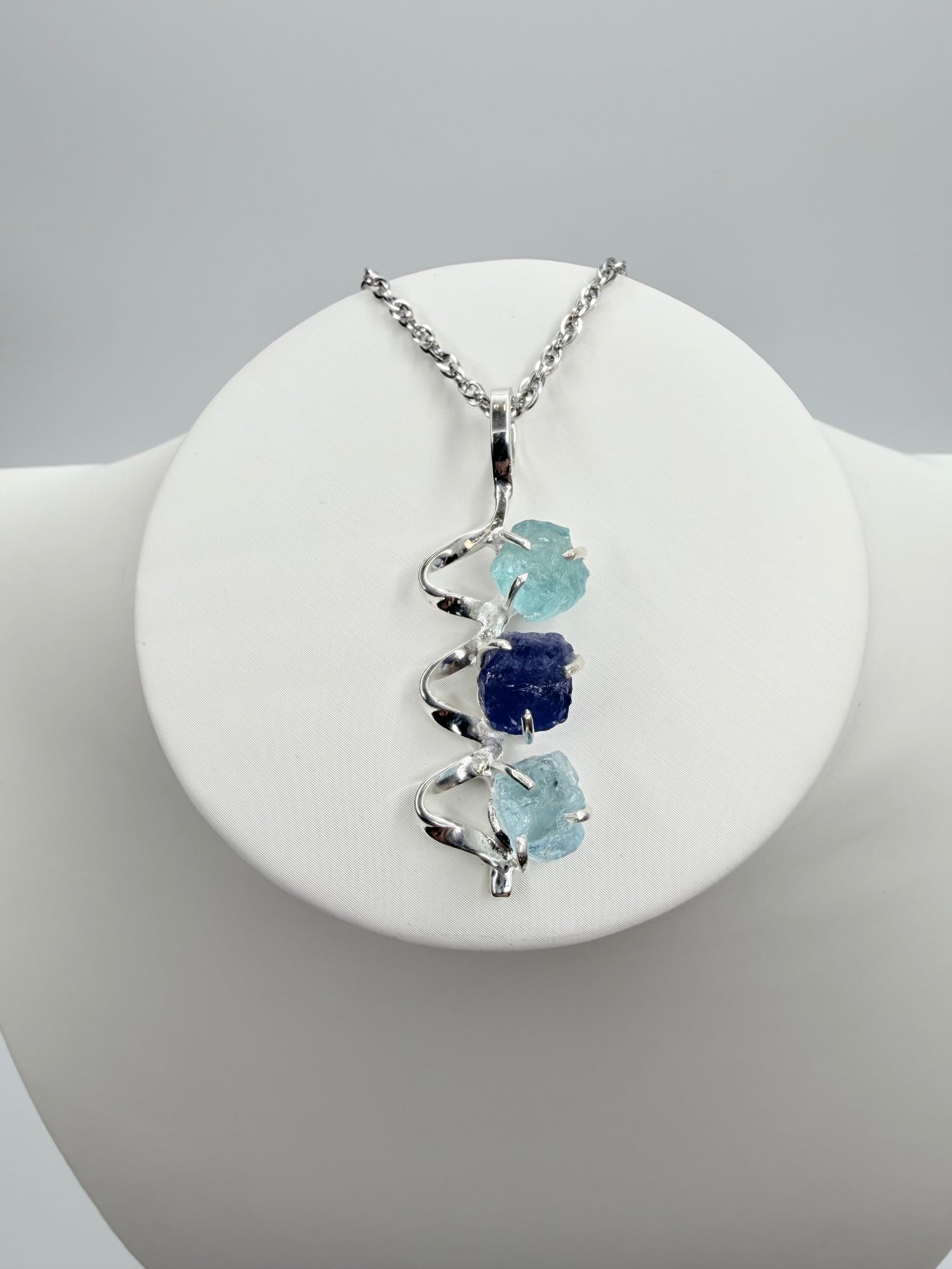 Ciondolo Tanzanite, Apatite, Acquamarina | Argento 925