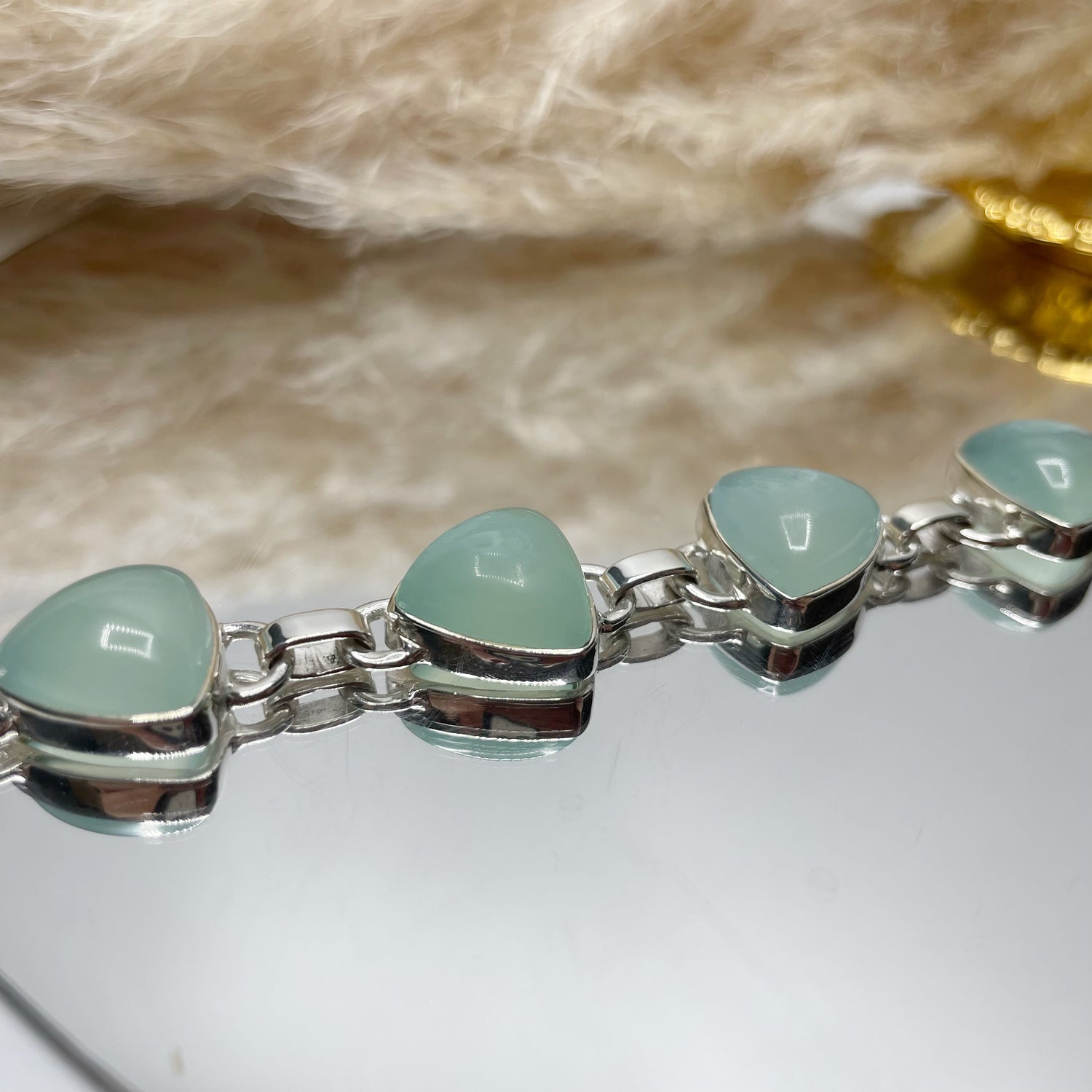 Bracciale Calcedonio Acqua e Argento 925