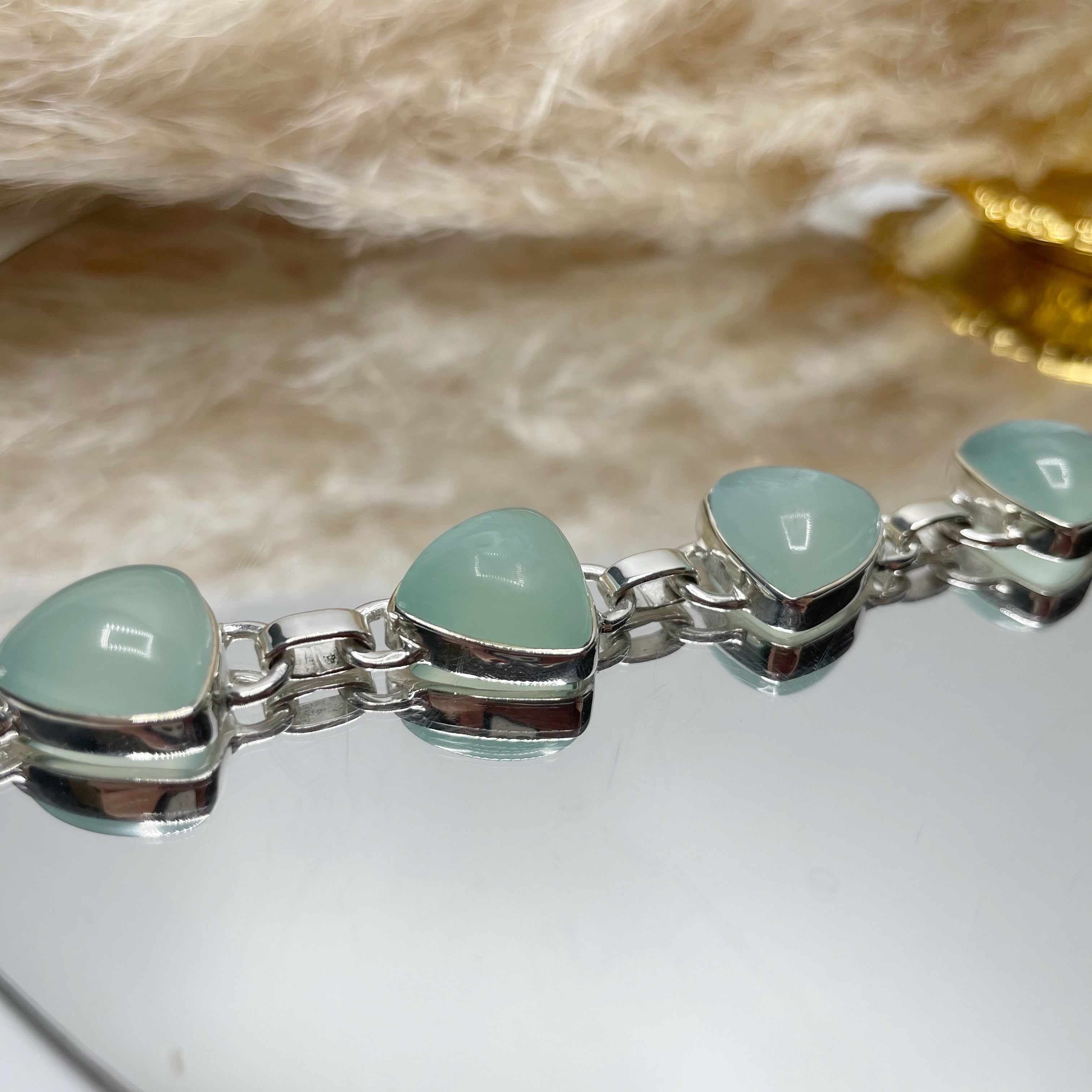 Bracciale Calcedonio Acqua e Argento 925