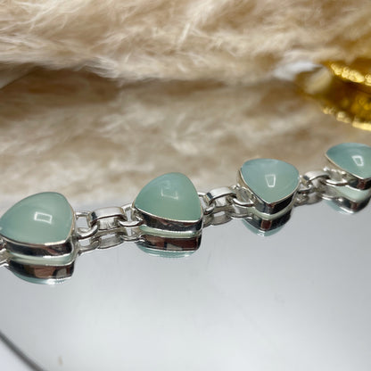 Bracciale Calcedonio Acqua e Argento 925