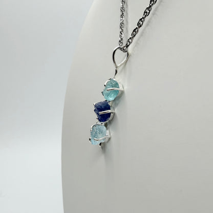 Ciondolo Tanzanite, Apatite, Acquamarina | Argento 925