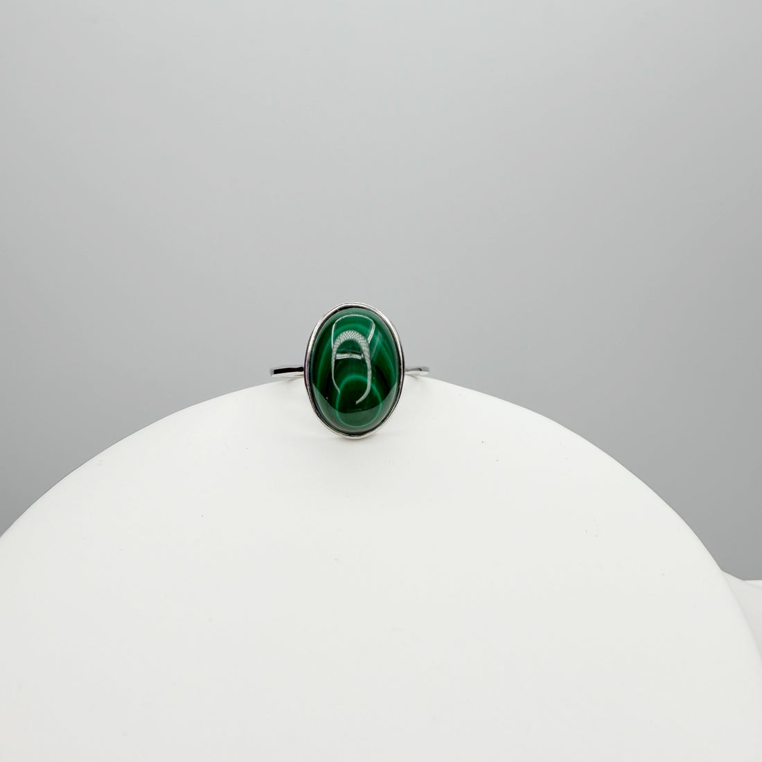 Anello Malachite Ovale - Argento 925