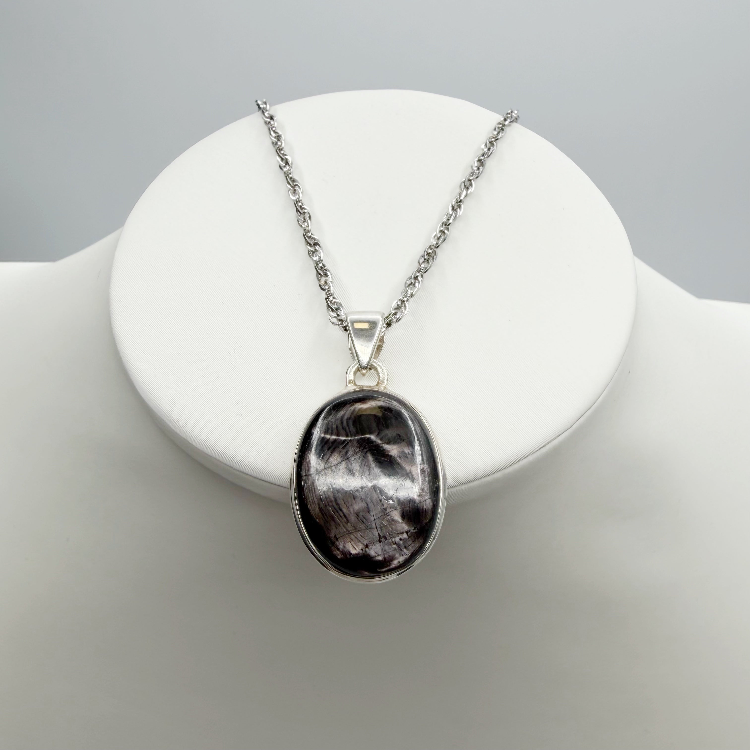 Ciondolo Iperstene Argento 925 - Ovale