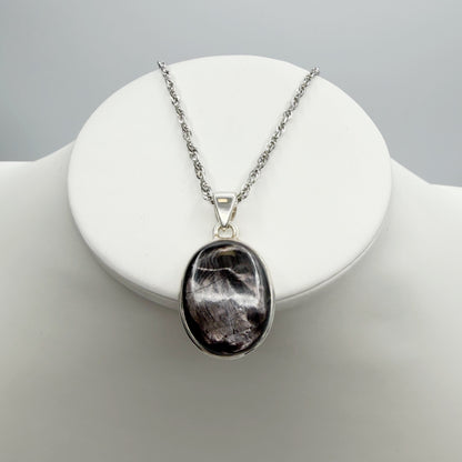 Ciondolo Iperstene Argento 925 - Ovale