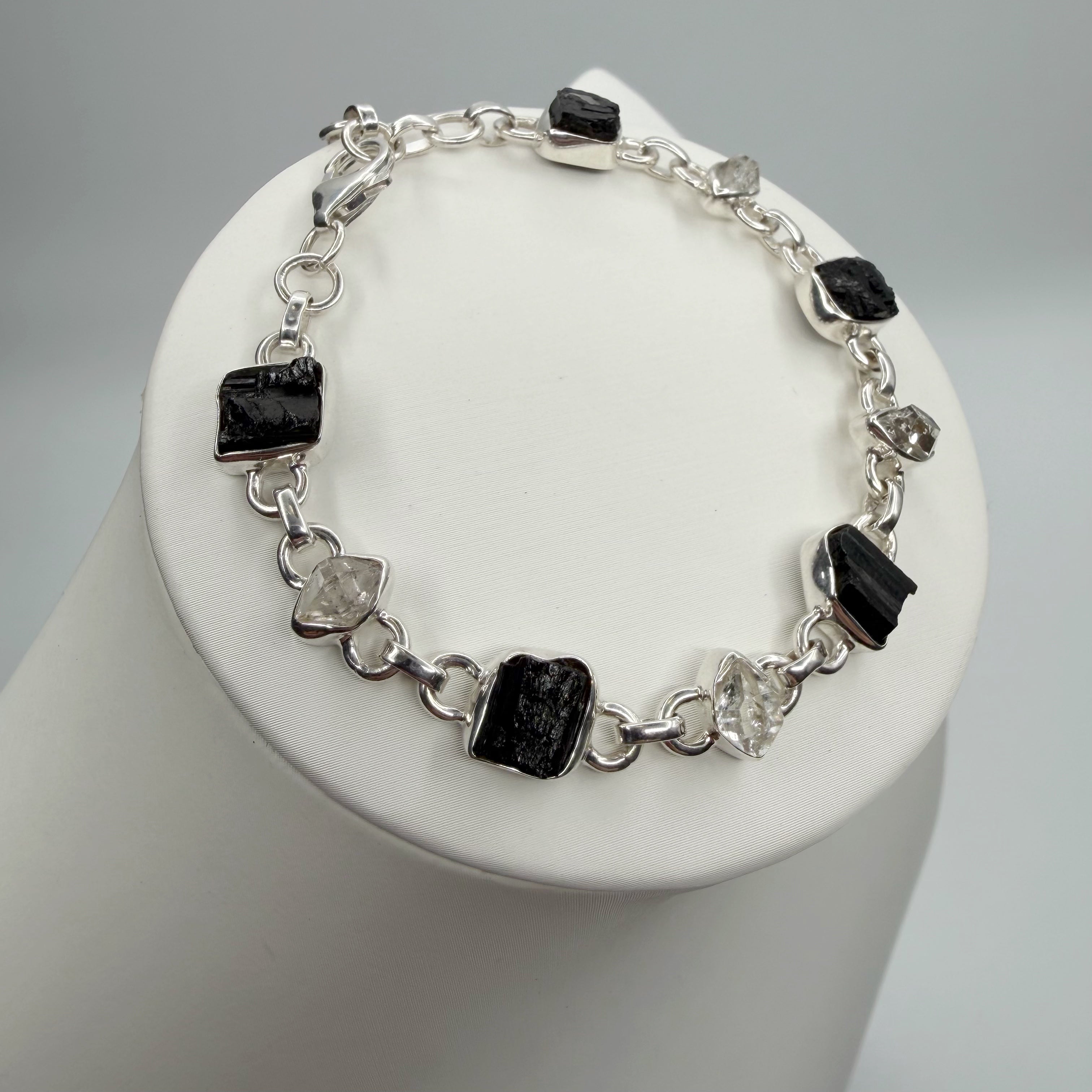 Bracciale Tormalina e Diamante Herkimer - Argento 925
