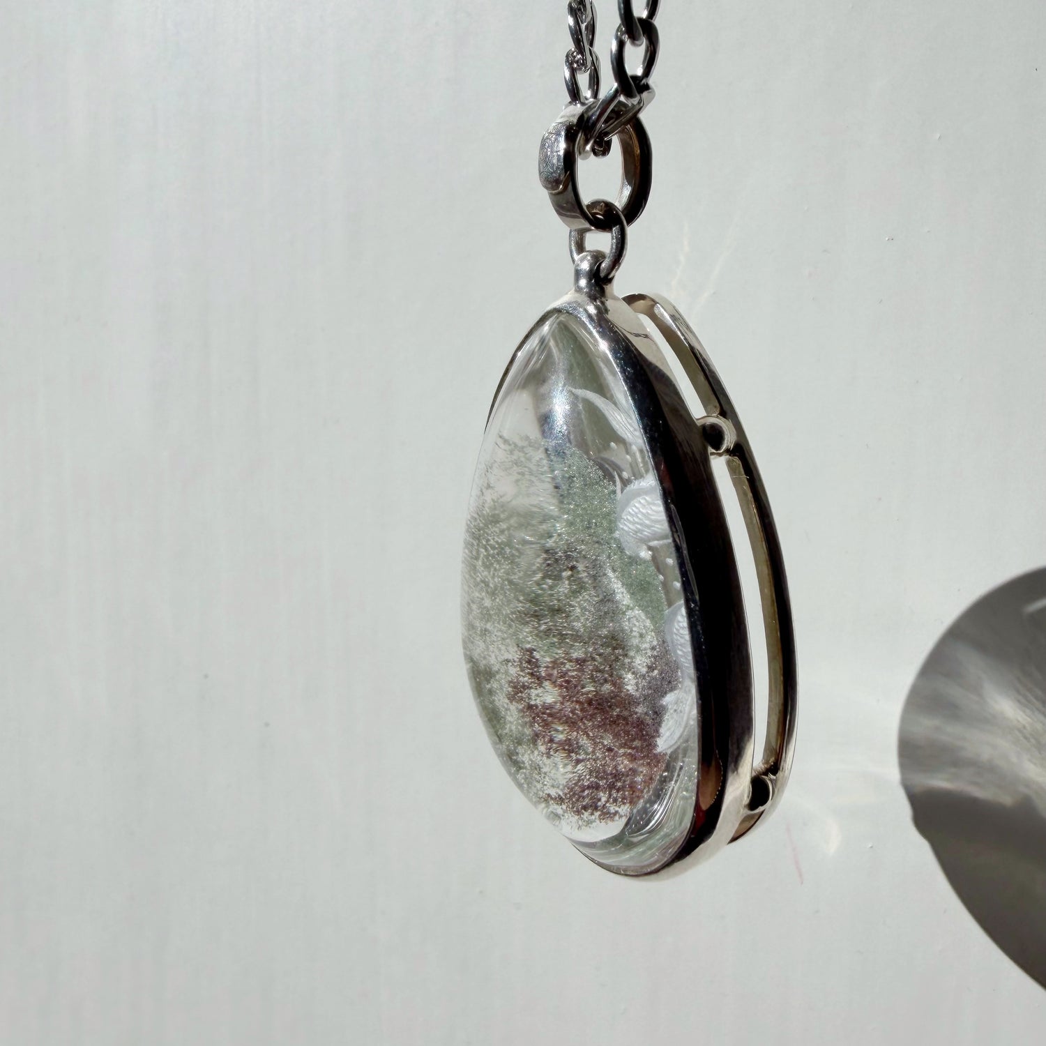 Ciondolo Lodolite intarsiato a Mano - Argento 925