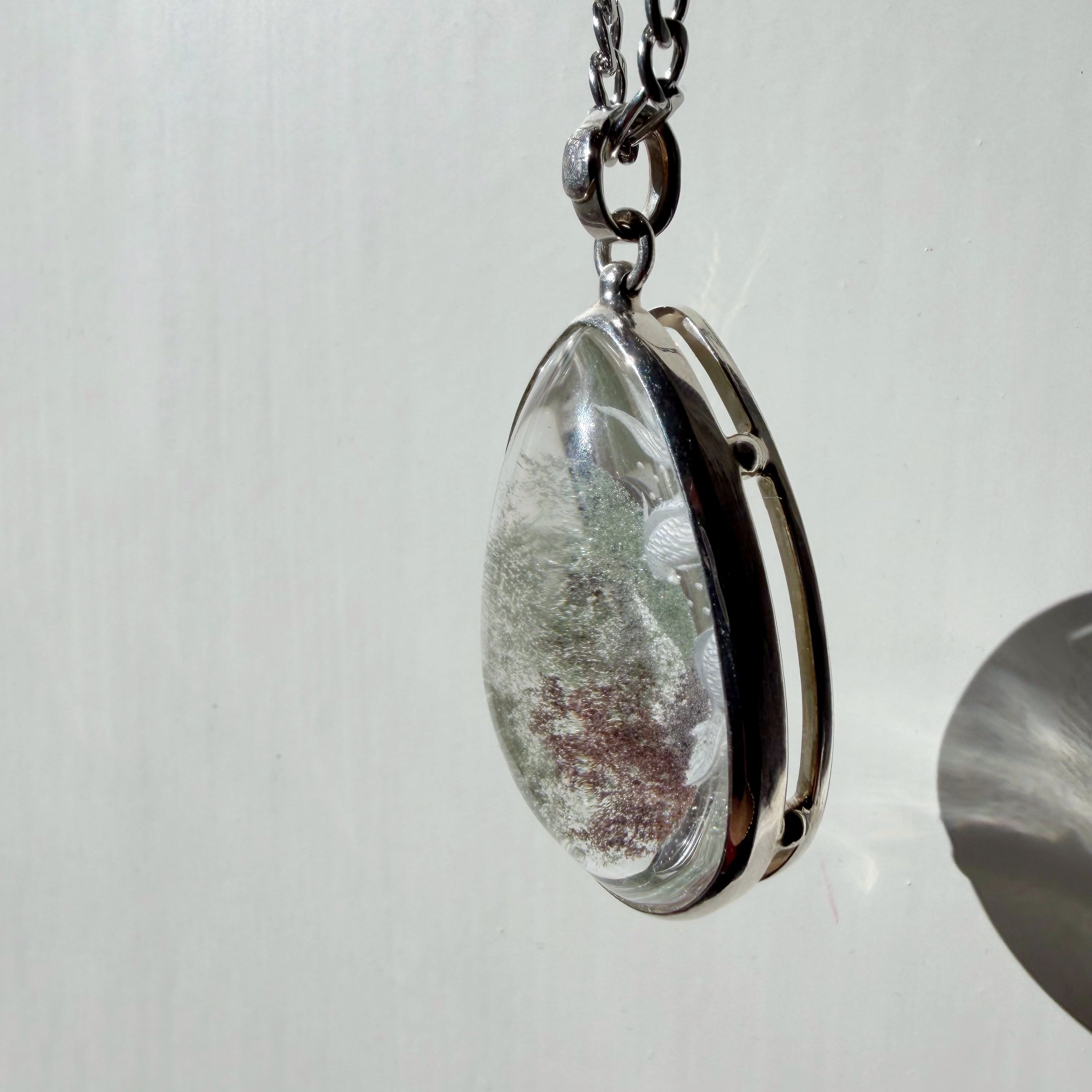 Ciondolo Lodolite intarsiato a Mano - Argento 925