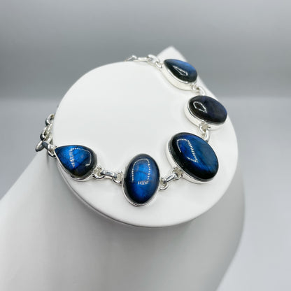 Bracciale Labradorite e Argento 925 - ovale