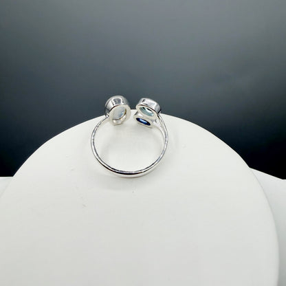 Anello Acquamarina, Cianite, Labradorite - Argento 925