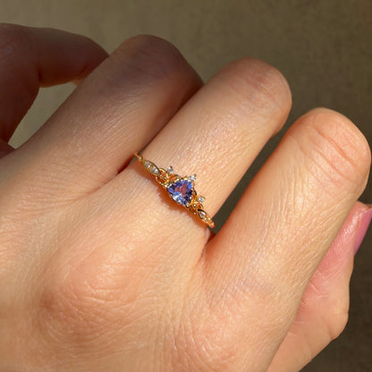 Anello Tanzanite GOLD | Argento 925 placcato oro 14k - NON REGOLABILE
