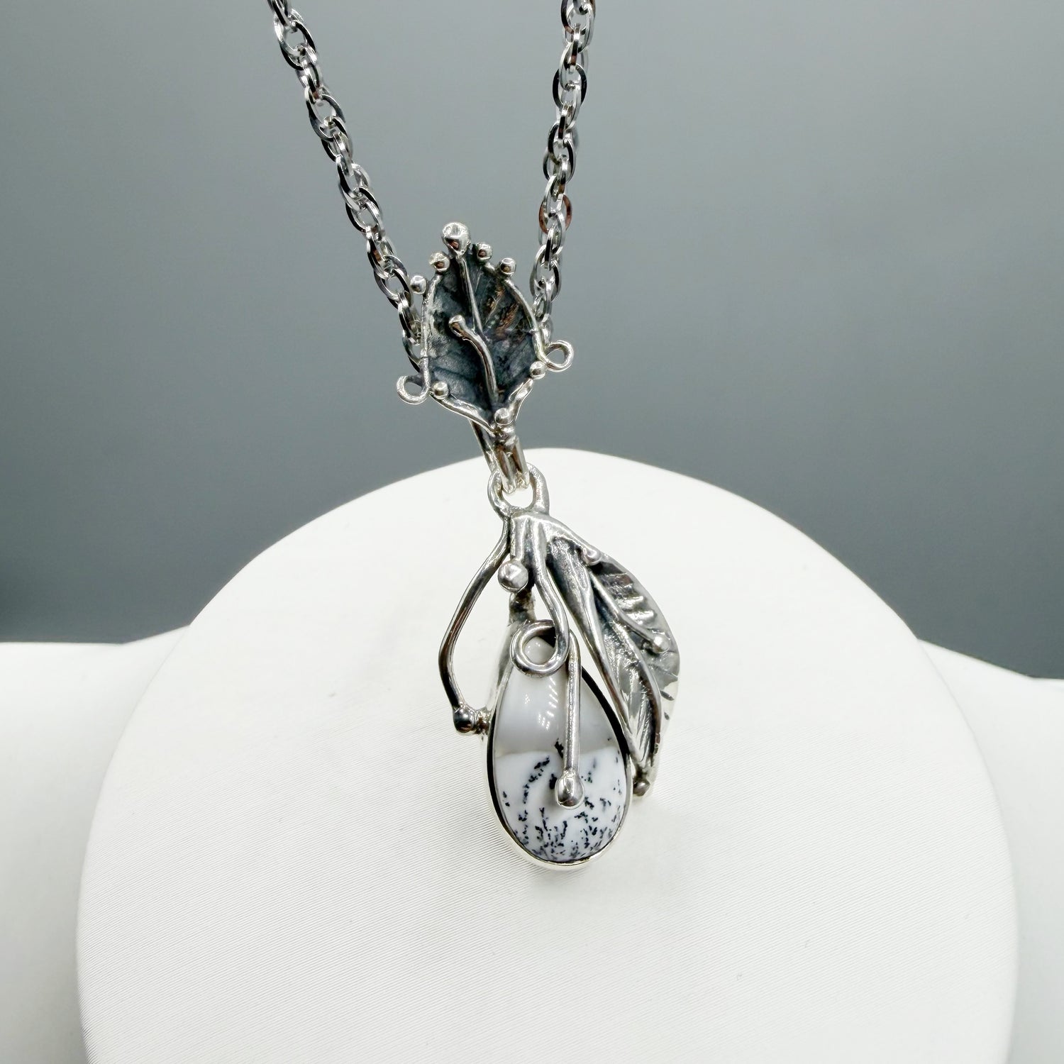 Ciondolo Opale Dendritico e Argento 925