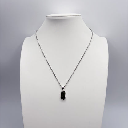 Ciondolo Moldavite Grezza - Argento 925