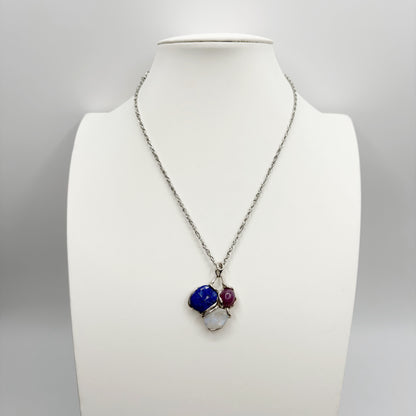 Ciondolo Lapislazzuli, Labradorite e Agata - Argento 925