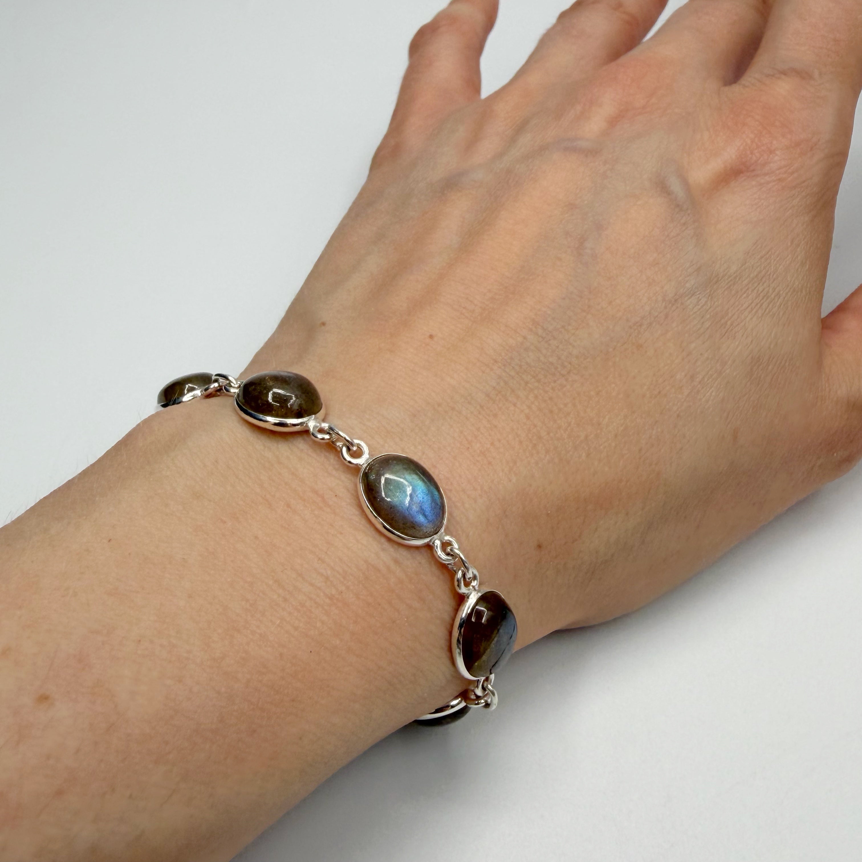 Bracciale Labradorite e Argento 925 - Ovale